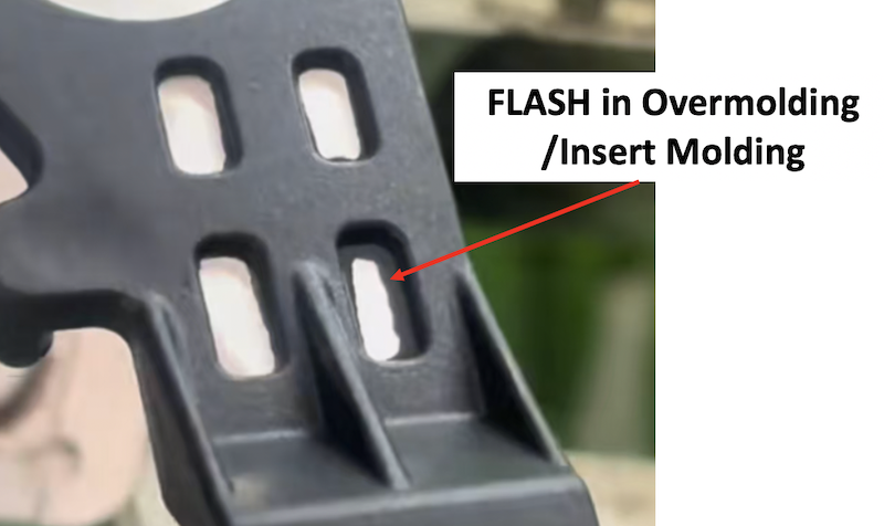 Flash in overmolding / insert molding Flash in overmolding / insert molding